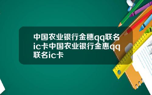 中国农业银行金穗qq联名ic卡中国农业银行金惠qq联名ic卡