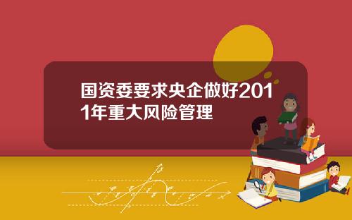 国资委要求央企做好2011年重大风险管理