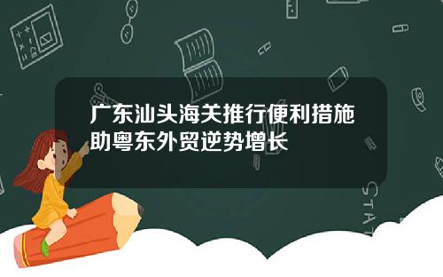 广东汕头海关推行便利措施助粤东外贸逆势增长