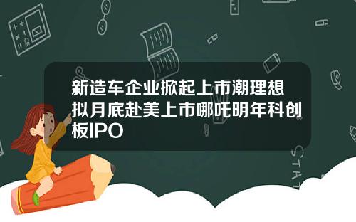 新造车企业掀起上市潮理想拟月底赴美上市哪吒明年科创板IPO