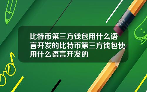 比特币第三方钱包用什么语言开发的比特币第三方钱包使用什么语言开发的