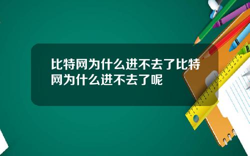 比特网为什么进不去了比特网为什么进不去了呢