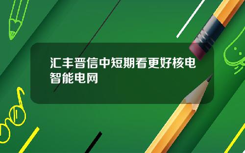 汇丰晋信中短期看更好核电智能电网