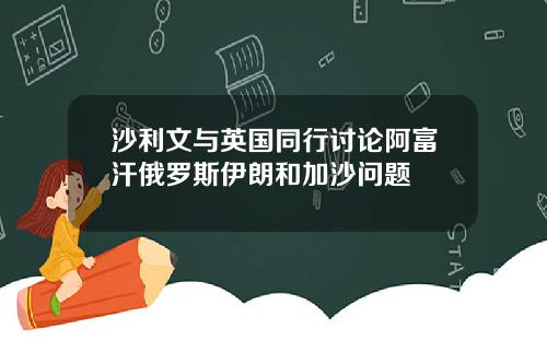 沙利文与英国同行讨论阿富汗俄罗斯伊朗和加沙问题