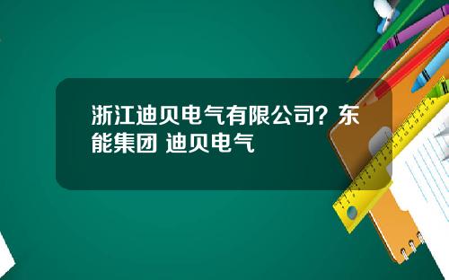 浙江迪贝电气有限公司？东能集团 迪贝电气