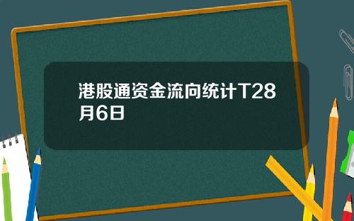 港股通资金流向统计T28月6日