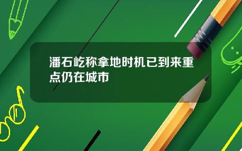 潘石屹称拿地时机已到来重点仍在城市