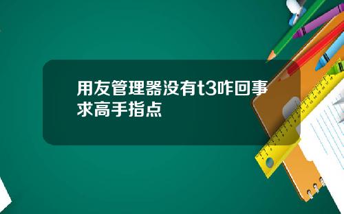 用友管理器没有t3咋回事求高手指点