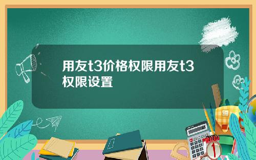 用友t3价格权限用友t3权限设置