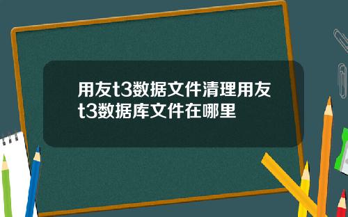 用友t3数据文件清理用友t3数据库文件在哪里