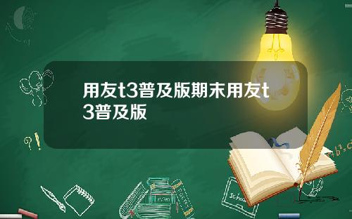 用友t3普及版期末用友t3普及版