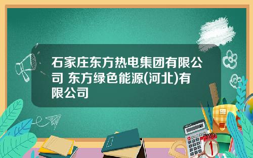 石家庄东方热电集团有限公司 东方绿色能源(河北)有限公司