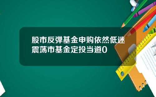 股市反弹基金申购依然低迷震荡市基金定投当道0