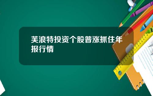 芙浪特投资个股普涨抓住年报行情