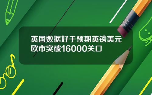 英国数据好于预期英镑美元欧市突破16000关口