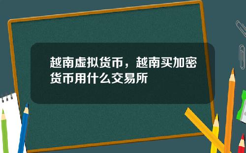 越南虚拟货币，越南买加密货币用什么交易所