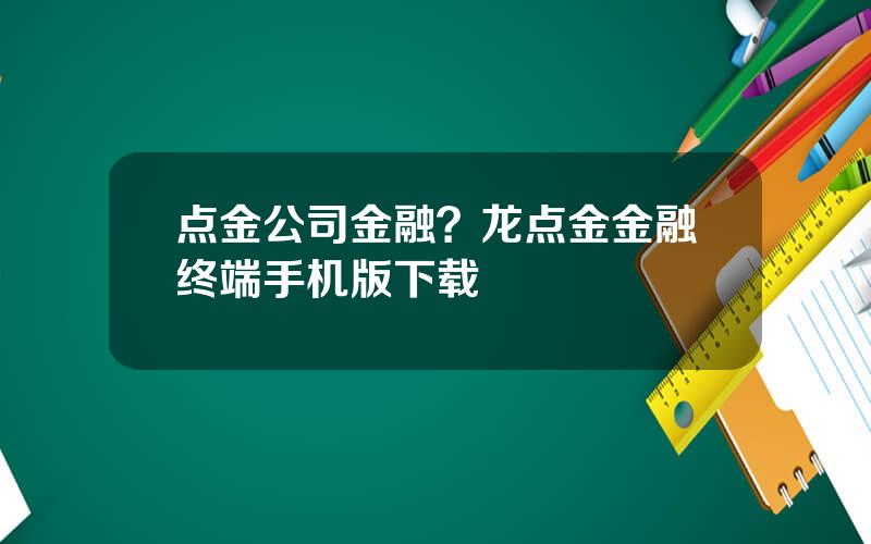 点金公司金融？龙点金金融终端手机版下载