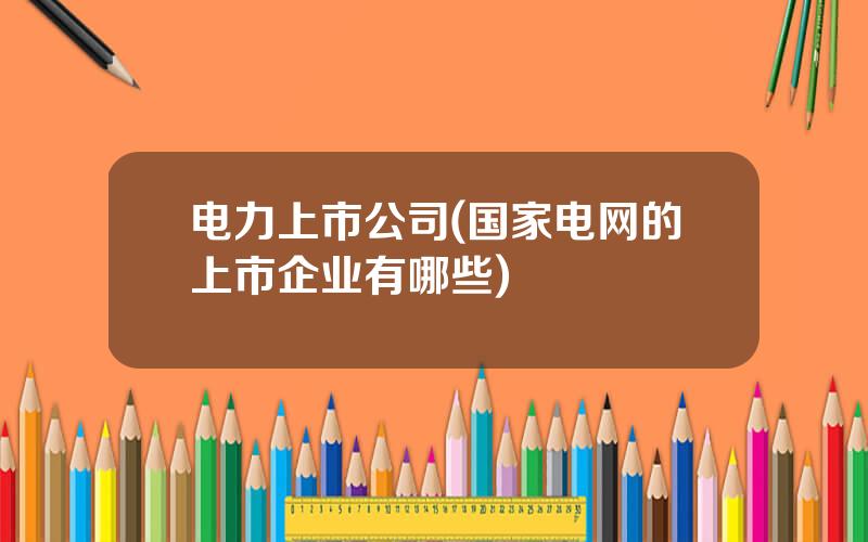 电力上市公司(国家电网的上市企业有哪些)