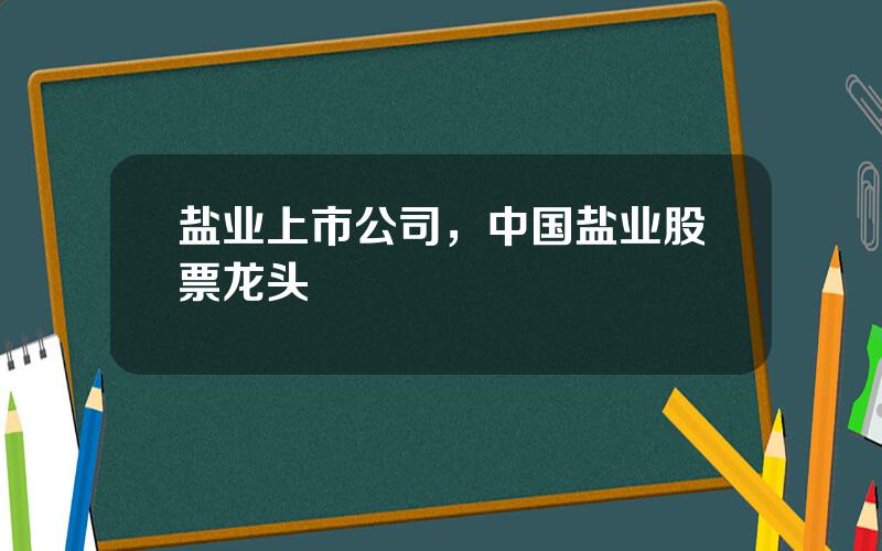 盐业上市公司，中国盐业股票龙头