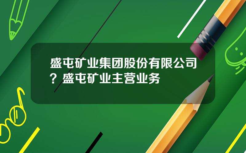 盛屯矿业集团股份有限公司？盛屯矿业主营业务