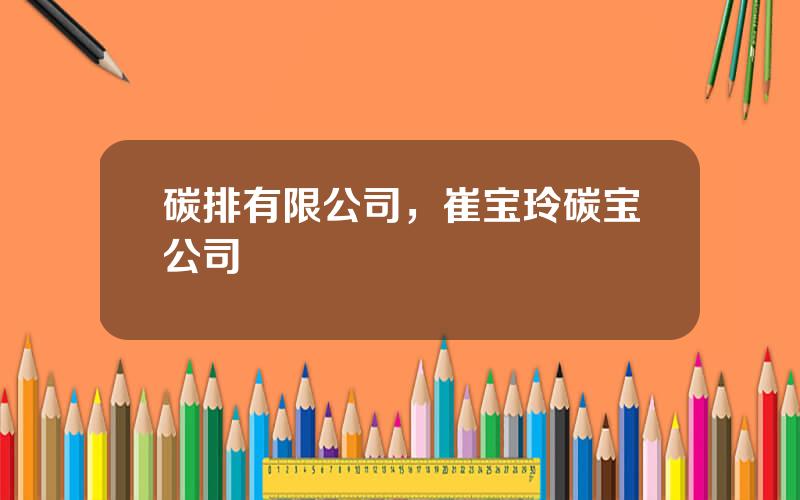 碳排有限公司，崔宝玲碳宝公司