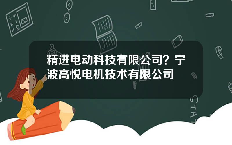 精进电动科技有限公司？宁波高悦电机技术有限公司