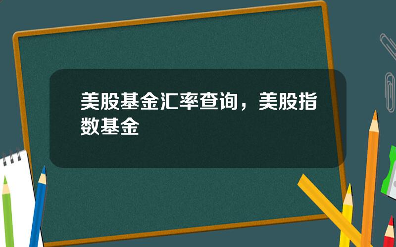 美股基金汇率查询，美股指数基金