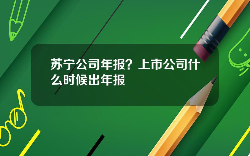 苏宁公司年报？上市公司什么时候出年报