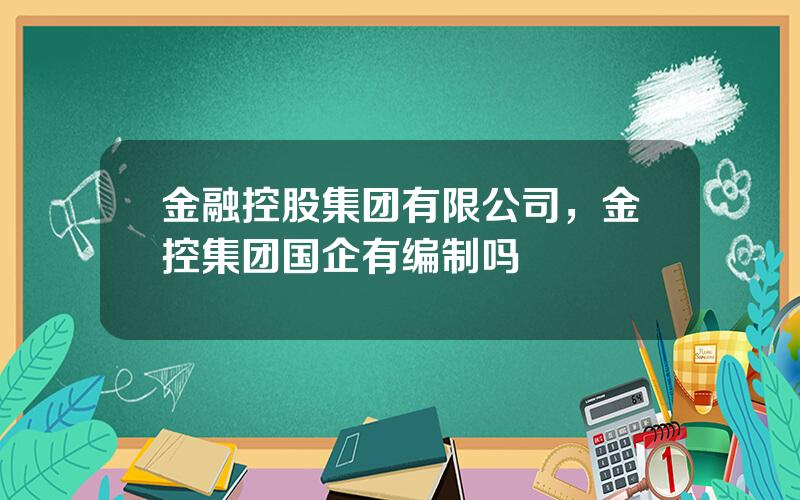 金融控股集团有限公司，金控集团国企有编制吗