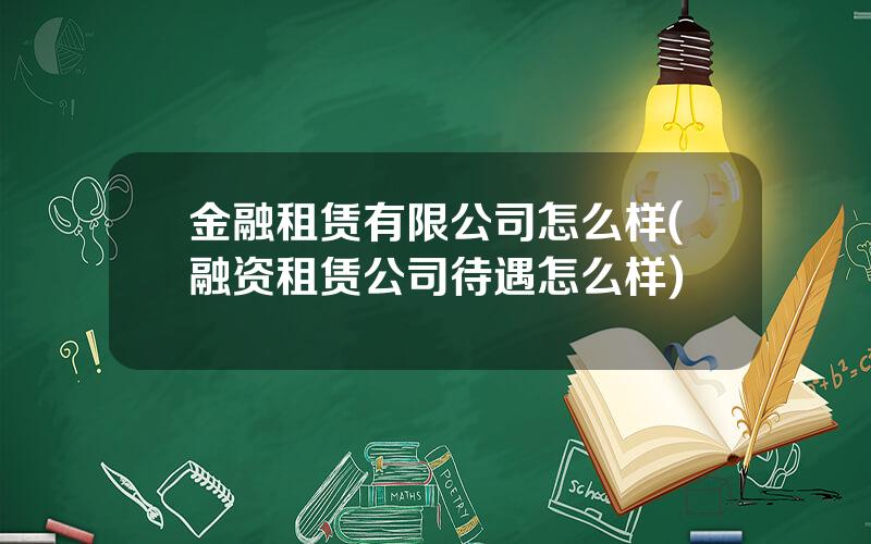 金融租赁有限公司怎么样(融资租赁公司待遇怎么样)